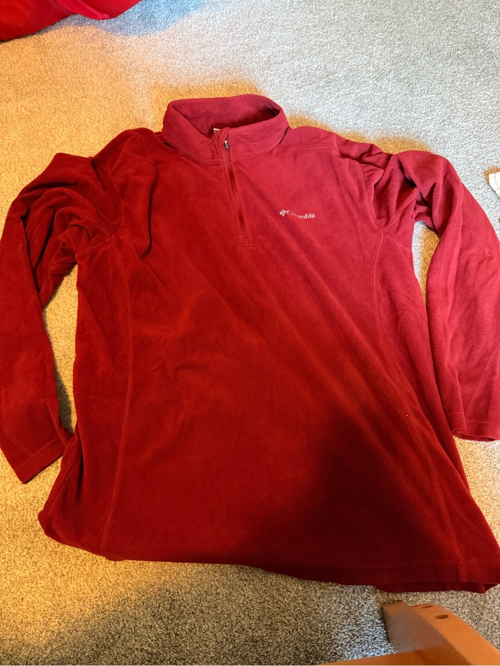 Columbia men's Red Quarter-Zip Fleece Pullover